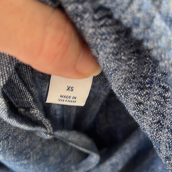 Chambray Cropped Jumpsuit XS - Picture 6 of 6